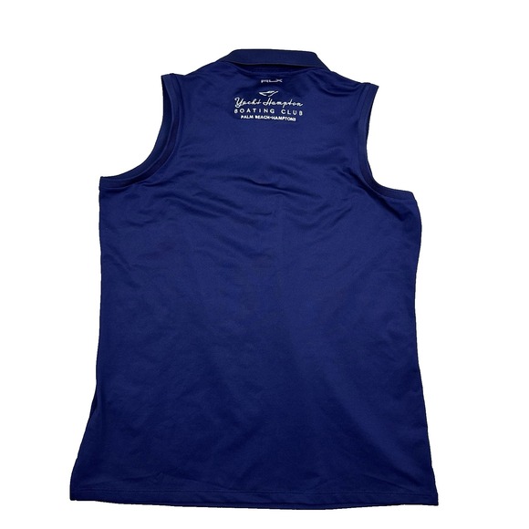 Ralph Lauren Womens Sleeveless Polo RLX Navy Golf Shirt Size M Classic Fit - Picture 2 of 11